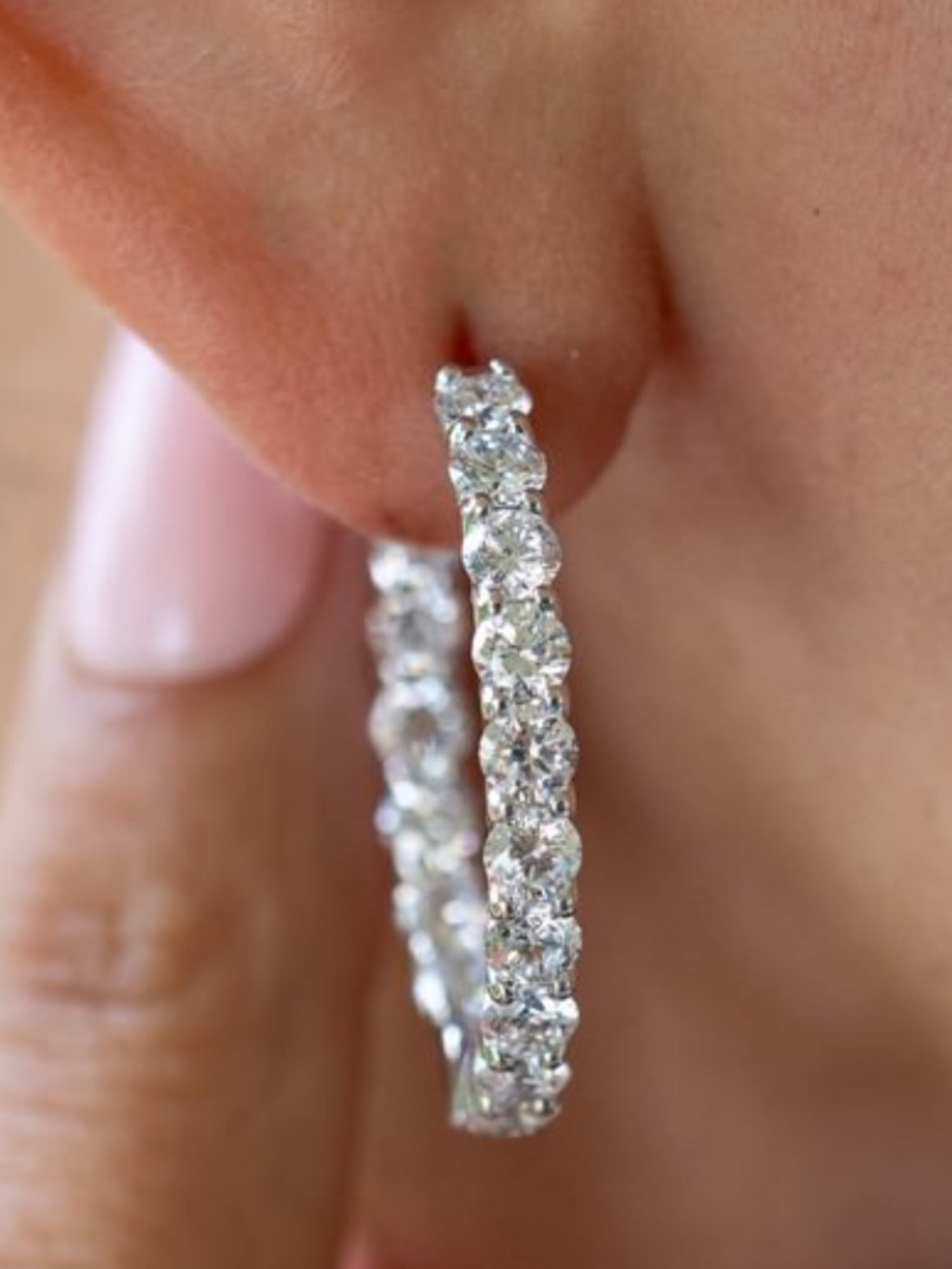 4ct Inside-Out Hoop Earrings